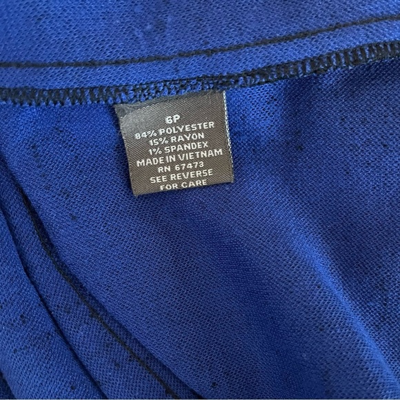 Taylor Blue Long Sleeve Pleated Micro Cheetah Print Dress - Size 6P - Picture 11 of 11